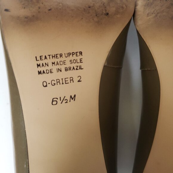 👠 9 West Khaki Leather Pumps - Classic & Comfortable (Size 6.5M) - Picture 12 of 14
